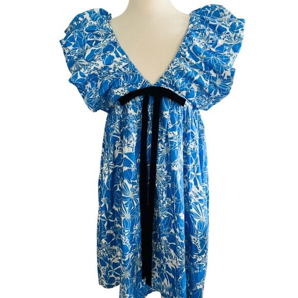 O.P.T Didi Mini Dress Blue Floral Size Large NWOT - Picture 12 of 12